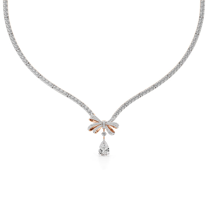 Diamond Ribbon Drop Necklace
