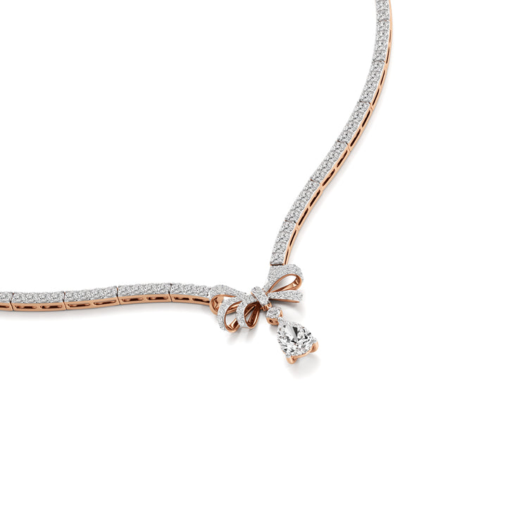 Diamond Ribbon Drop Necklace