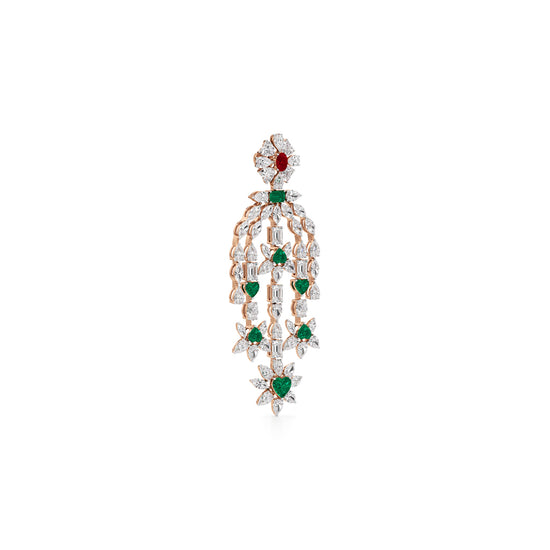 Diamond & Multi-Color Cascading Dangler Earrings