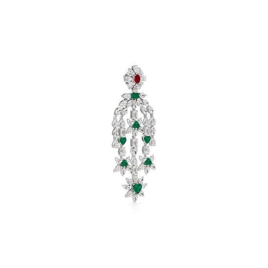 Diamond & Multi-Color Cascading Dangler Earrings