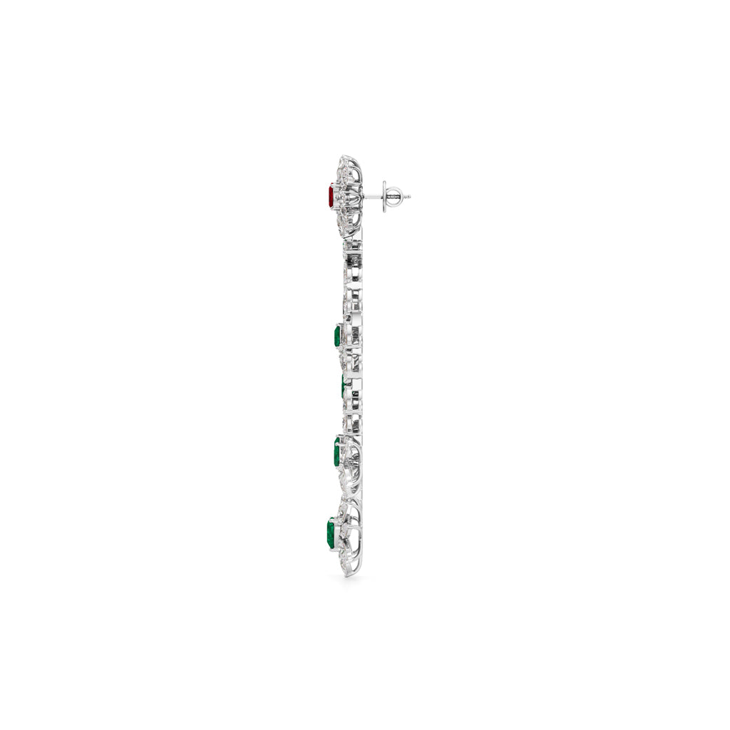 Diamond & Multi-Color Cascading Dangler Earrings