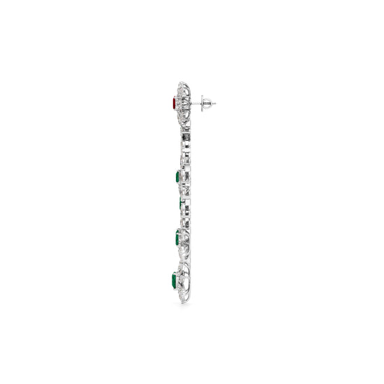 Diamond & Multi-Color Cascading Dangler Earrings