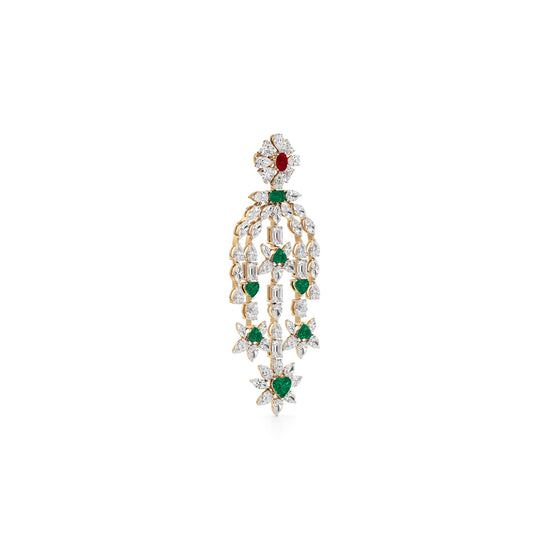 Diamond & Multi-Color Cascading Dangler Earrings
