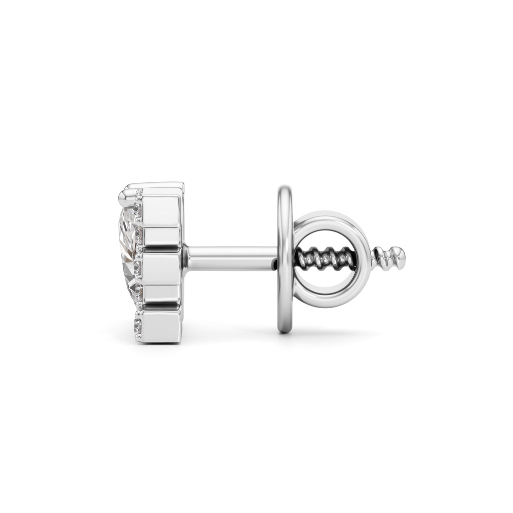 Diamond "Love" Stud Earrings