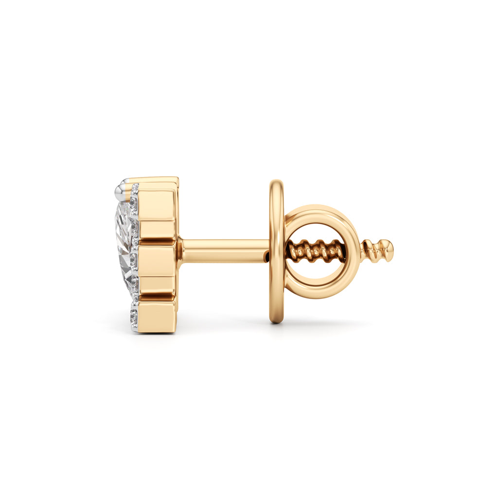 Diamond "Love" Stud Earrings