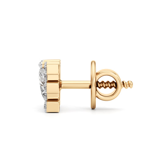 Diamond "Love" Stud Earrings