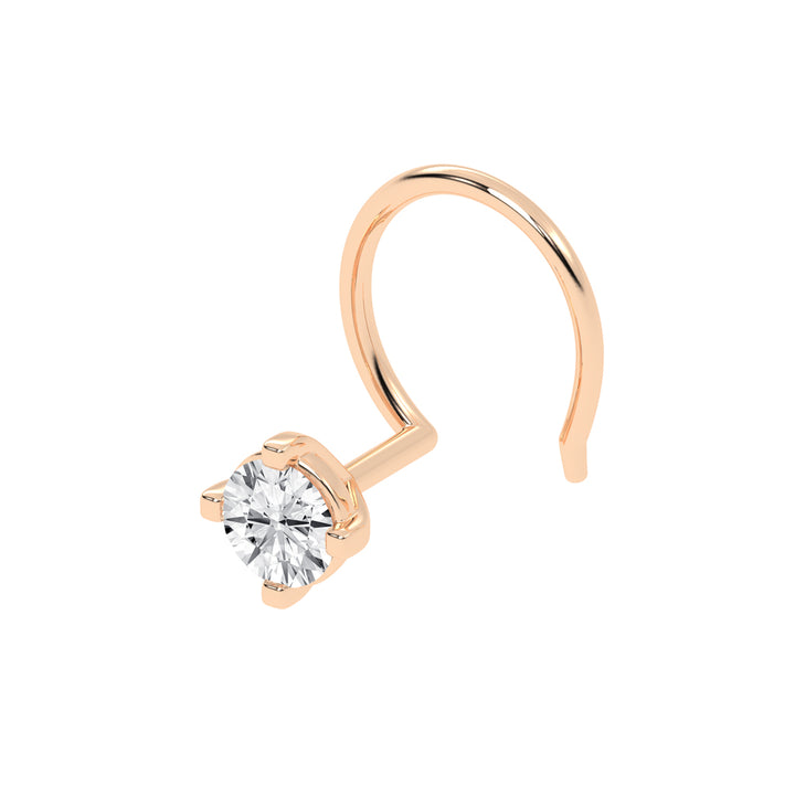 Luna Spark Round Diamond Nose Pin
