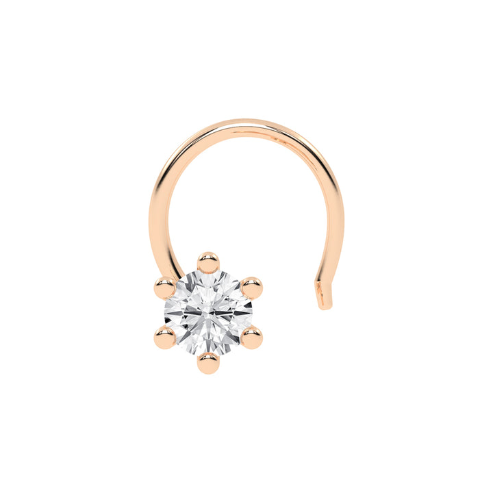 Blush Bloom Classic Floral Diamond Nose Pin