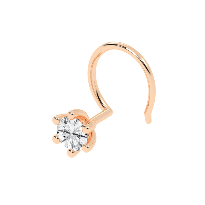 Blush Bloom Classic Floral Diamond Nose Pin