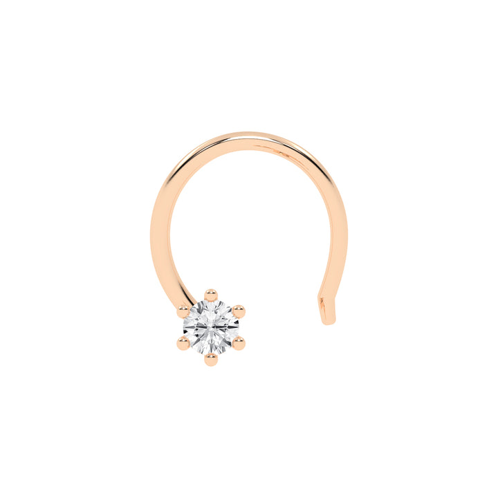 Eterna Bloom  6-Prong Round Diamond Nose Pin