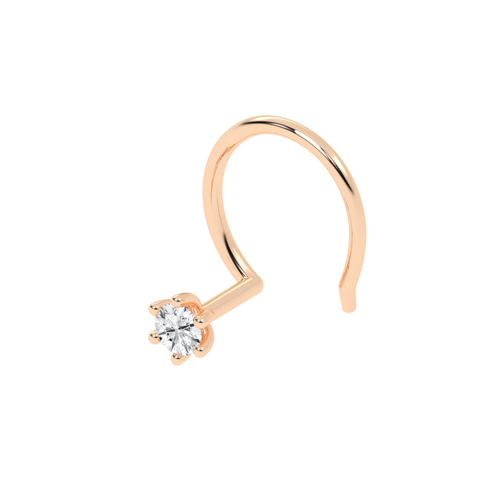 Eterna Bloom  6-Prong Round Diamond Nose Pin