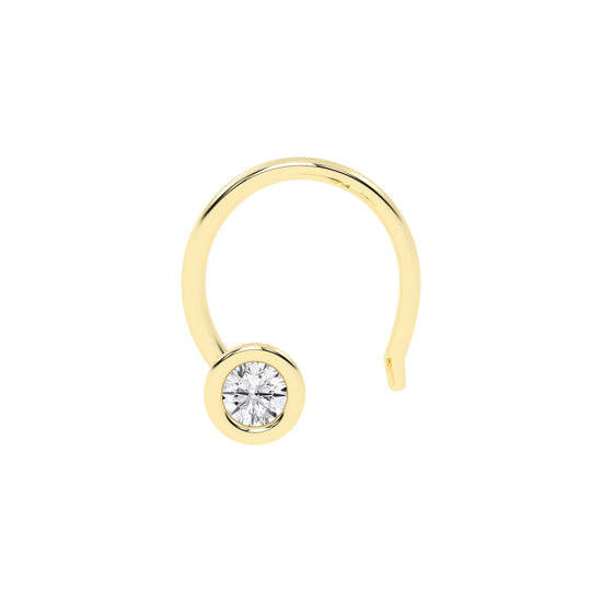 Bezel Set Solitaire Nose Hoop