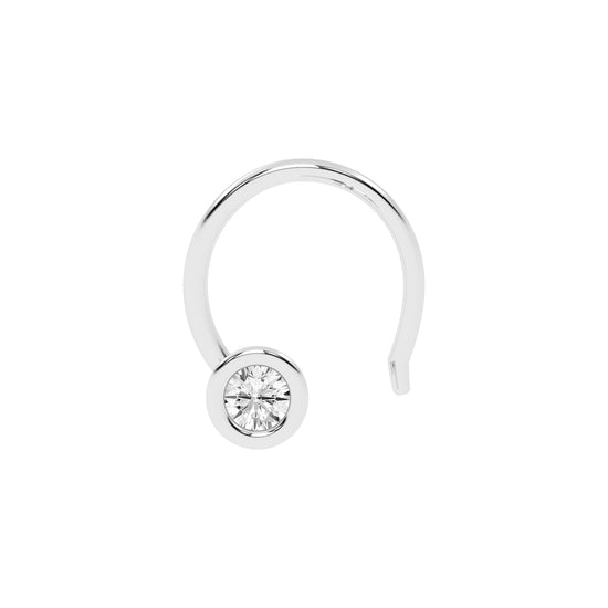 Bezel Set Solitaire Nose Hoop