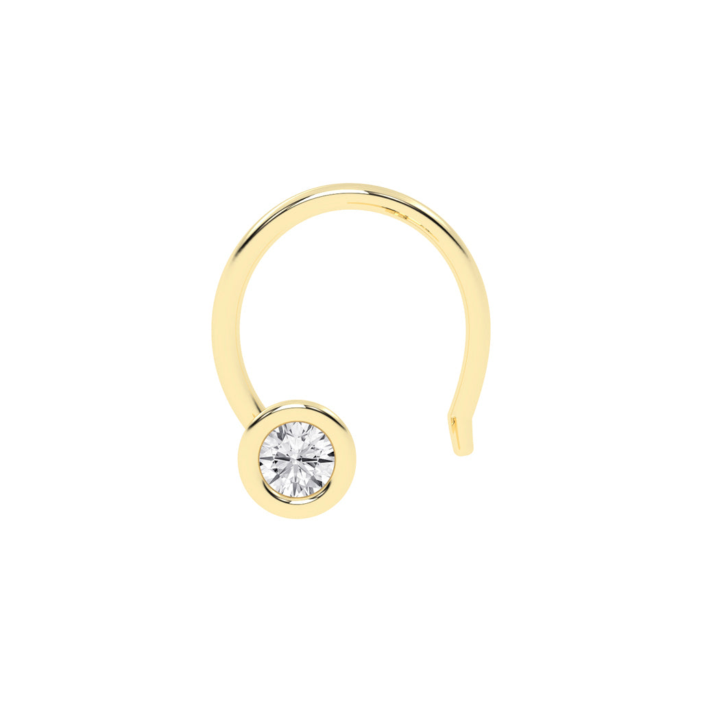 Bezel Set Solitaire Nose Hoop