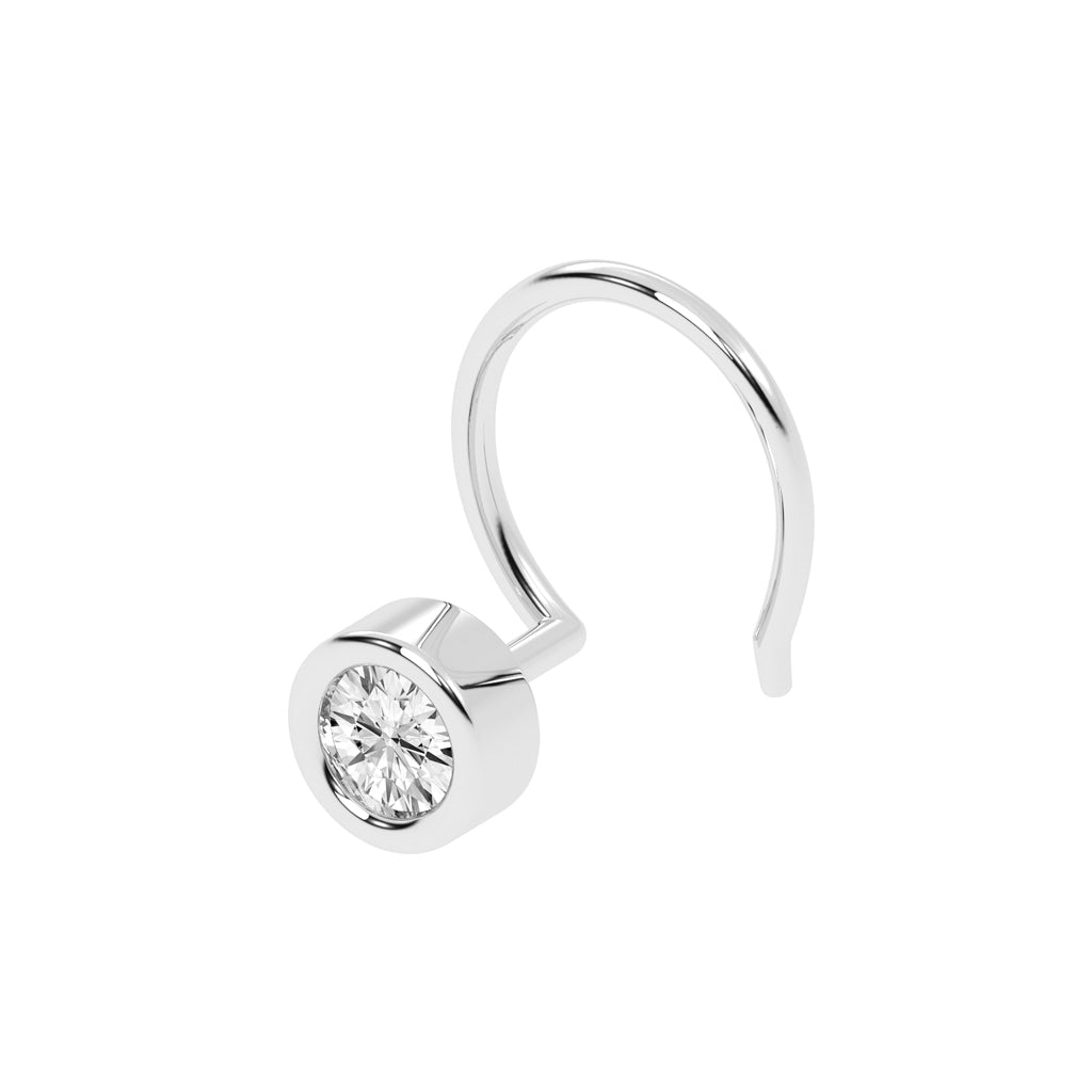 Dazzling Diamond Bezel Set Nose Pin
