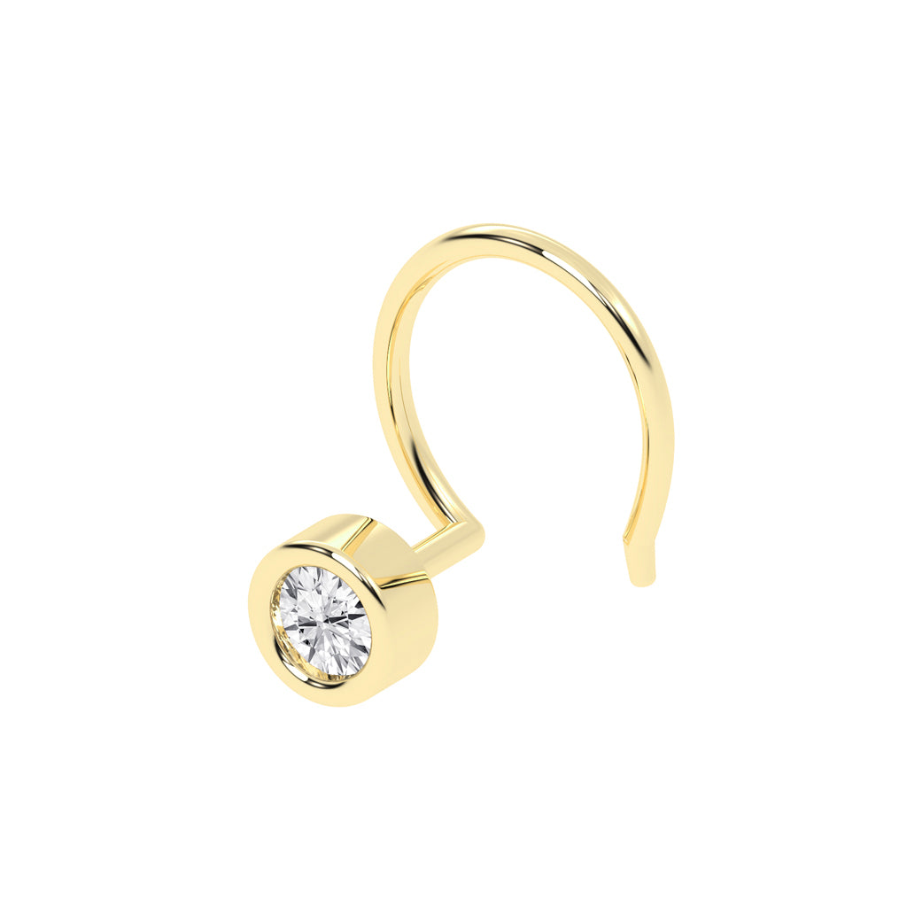Aaria Glow Bezel Diamond Nose Pin