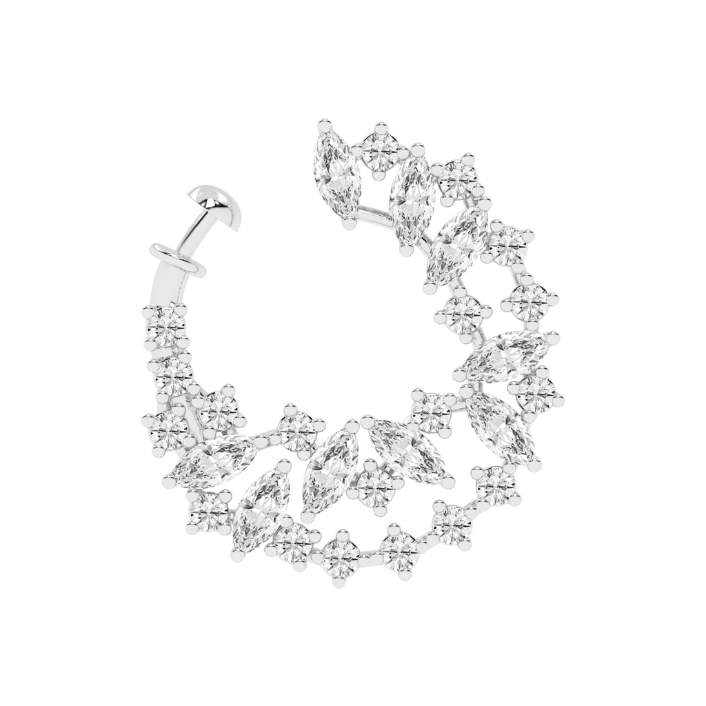 Luminous Diamond Swirl Piercing Stud Nose Pin