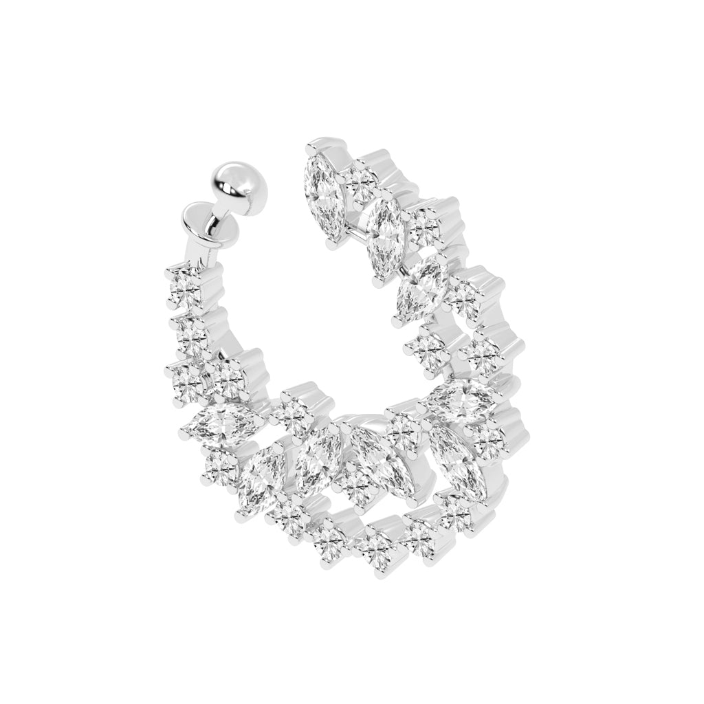Luminous Diamond Swirl Piercing Stud Nose Pin