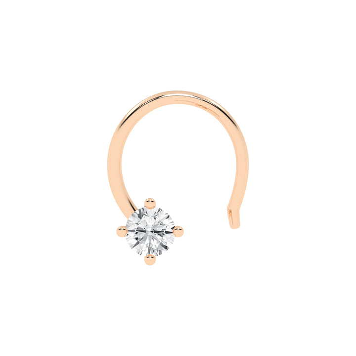 Dazzling Round Diamond U-Bend Nose Ring