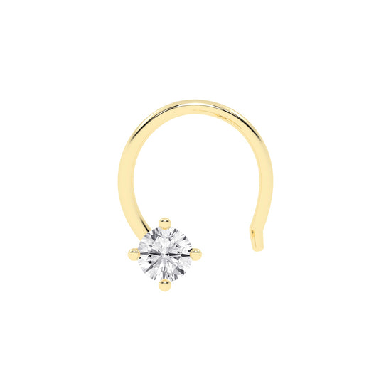 Dazzling Round Diamond U-Bend Nose Ring