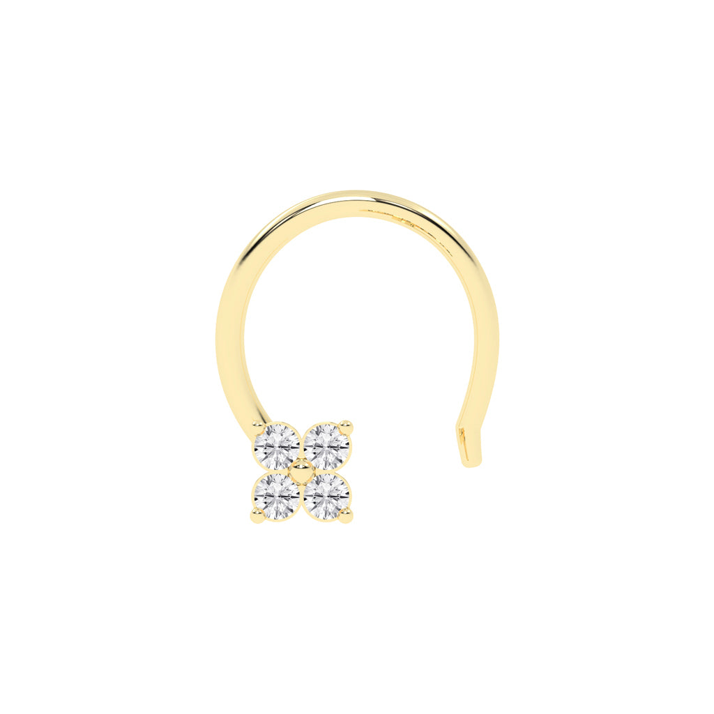 Dainty Floral Diamond Nose Pin