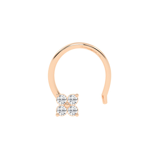 Dainty Floral Diamond Nose Pin