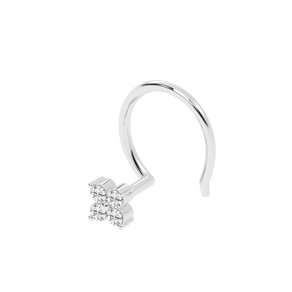 Dainty Floral Diamond Nose Pin