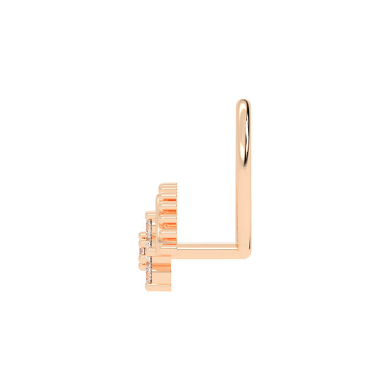 Diamond Floral Arch Nose Pin