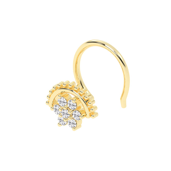 Diamond Floral Arch Nose Pin