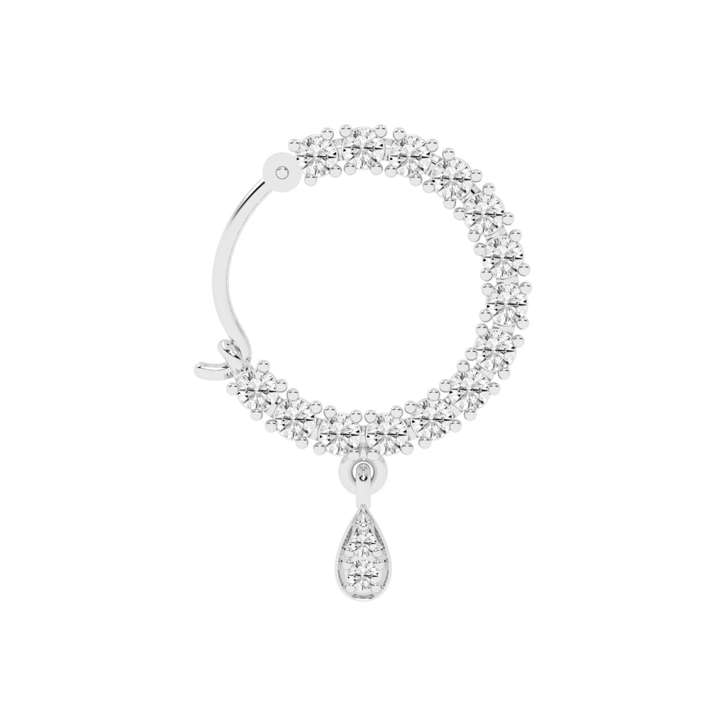 Radiant Teardrop Dangle Nose Hoop