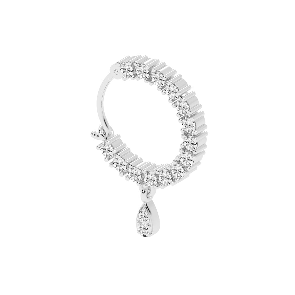 Radiant Teardrop Dangle Nose Hoop
