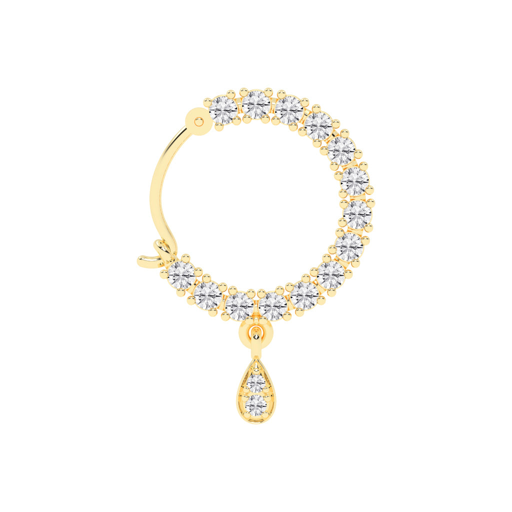 Radiant Teardrop Dangle Nose Hoop