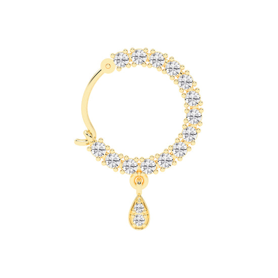 Radiant Teardrop Dangle Nose Hoop