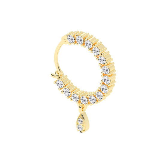 Radiant Teardrop Dangle Nose Hoop