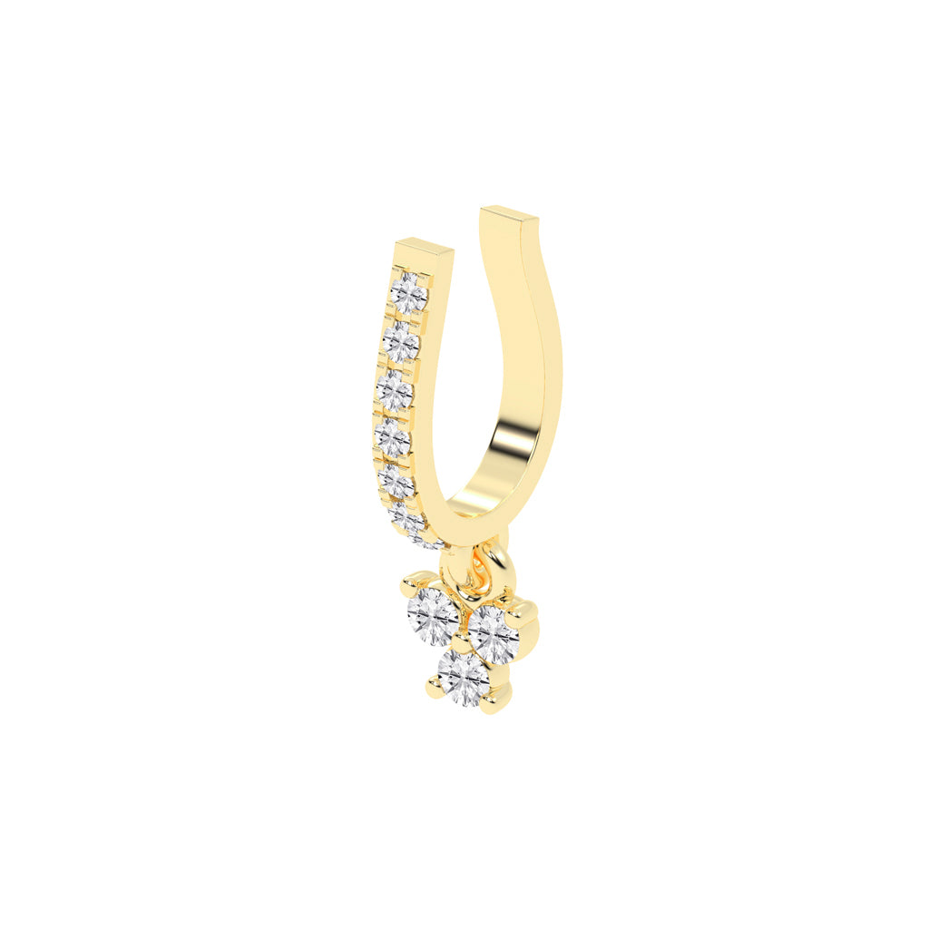 Dazzling Cluster Drop Nose Pin