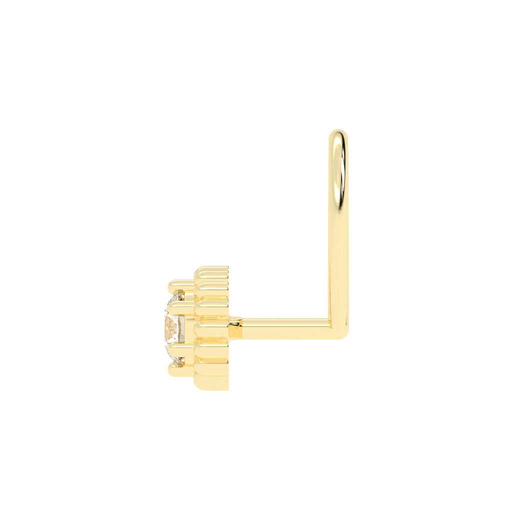 Beaded Halo Gemstone Nose Pin