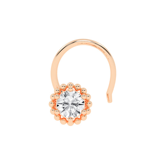 RoseHued Beaded Halo Nose Pin