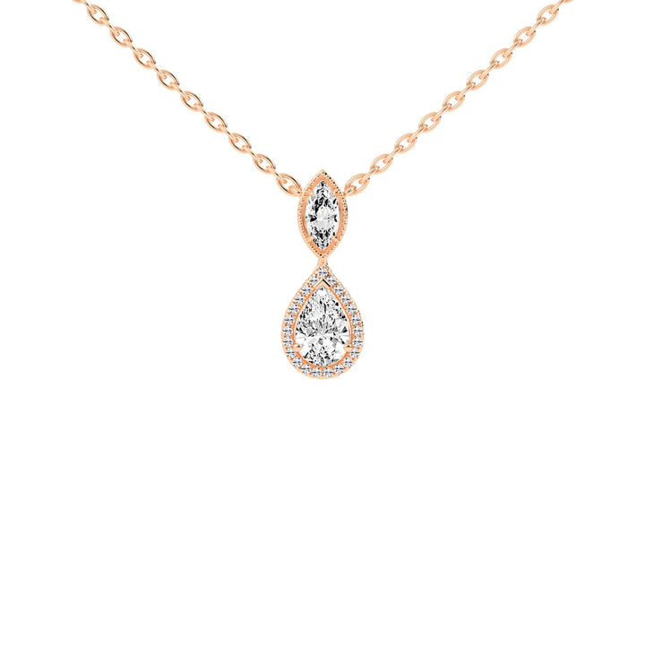 Novae Tear Drop Pear Cut Halo Lab Diamond Pendant