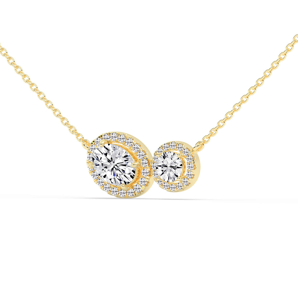 Marina Twin Style Halo Lab Diamond Pendant