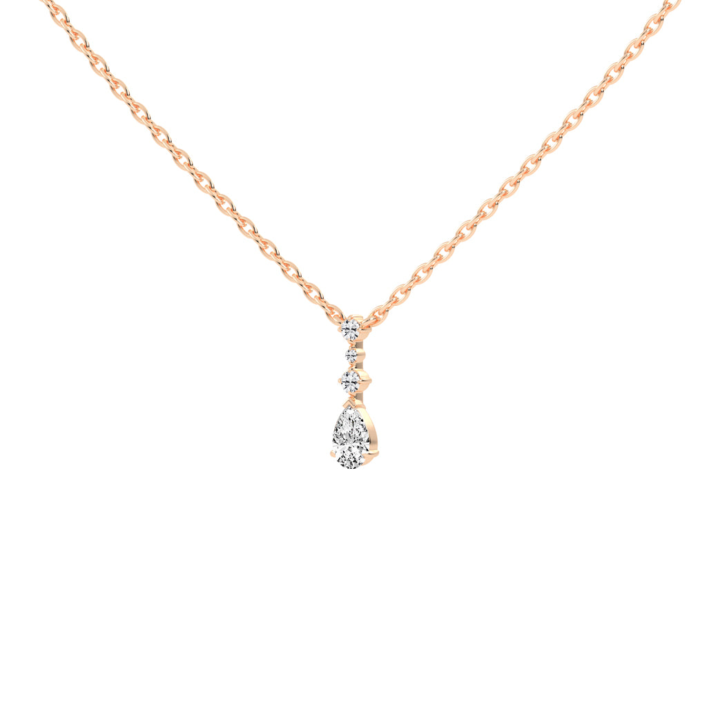 Miora Three Stone Pear Cut Delicate Lab Diamond Pendant