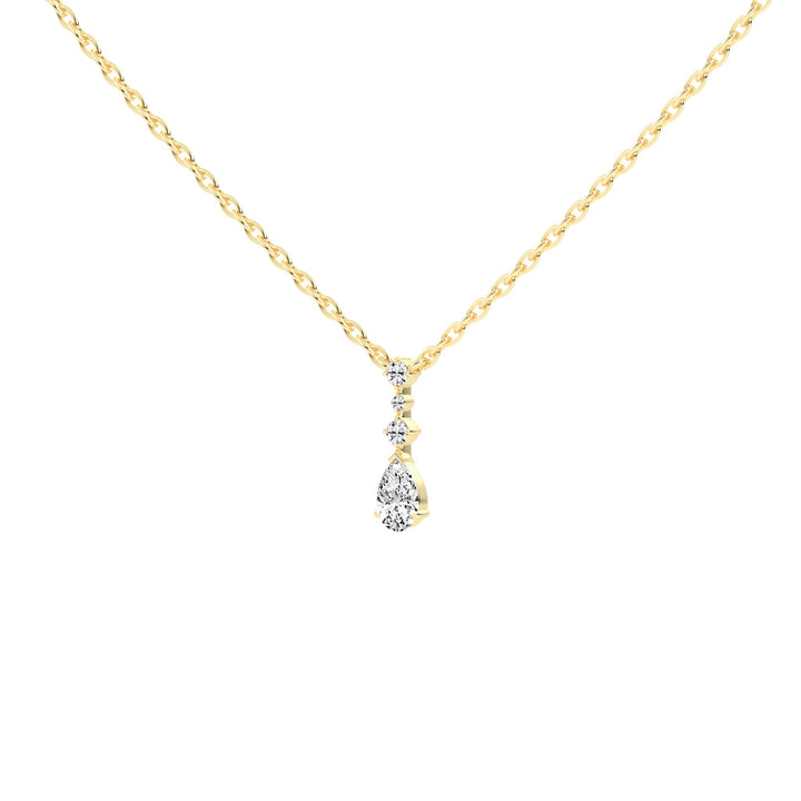 Miora Three Stone Pear Cut Delicate Lab Diamond Pendant