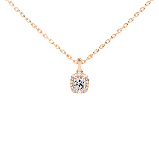 Fina Cushion Cut Halo Lab Diamond Pendant