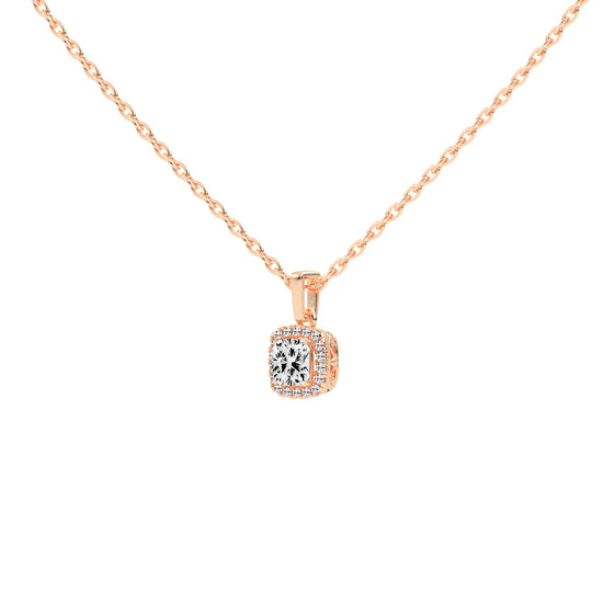 Fina Cushion Cut Halo Lab Diamond Pendant