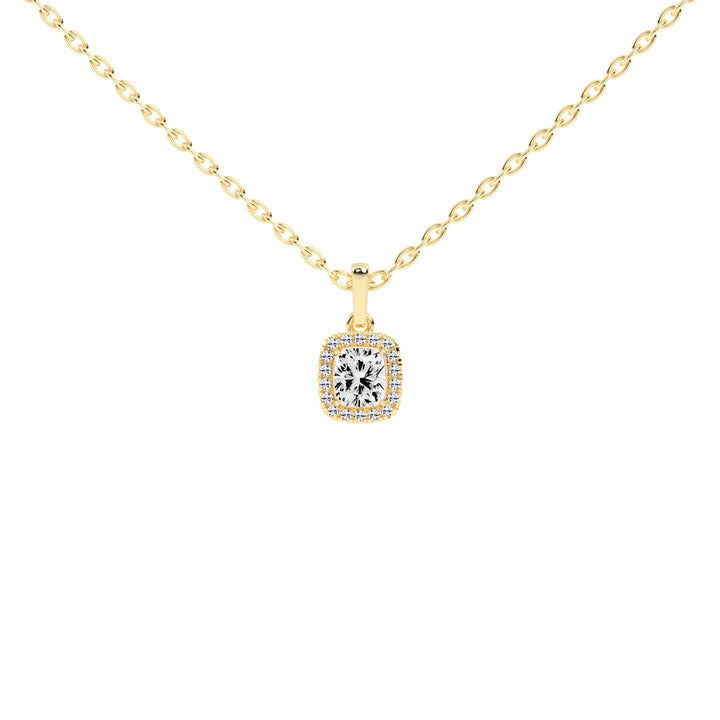 Fina Cushion Cut Halo Lab Diamond Pendant