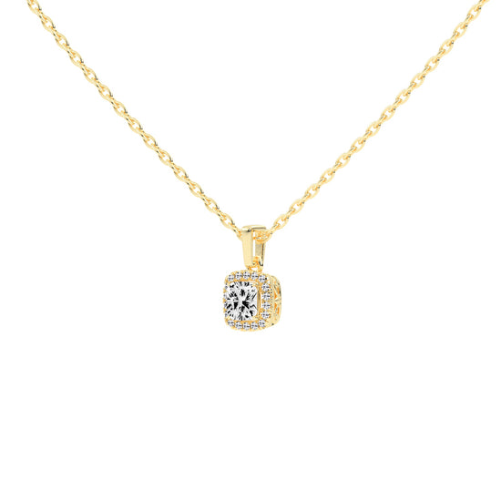 Fina Cushion Cut Halo Lab Diamond Pendant