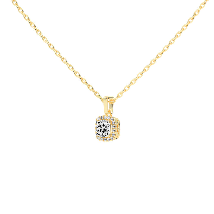 Fina Cushion Cut Halo Lab Diamond Pendant