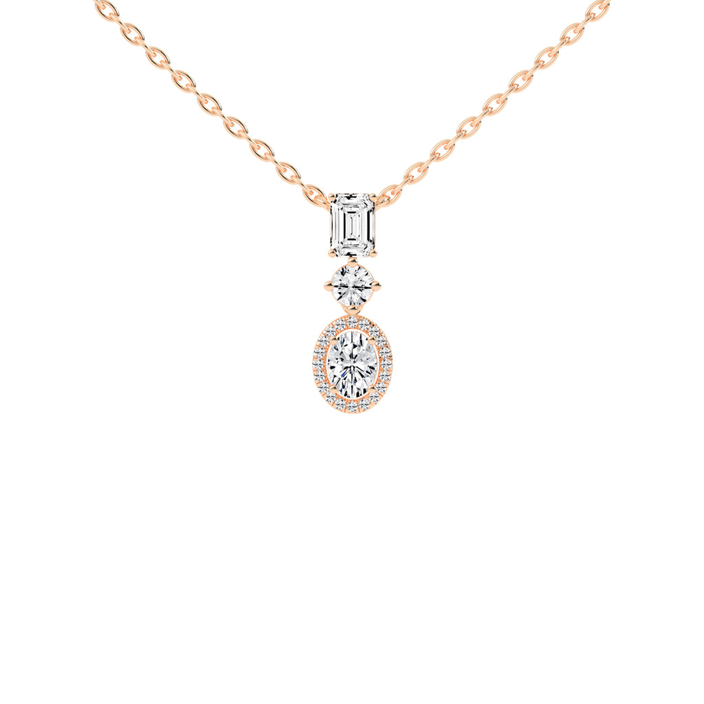 Mirabelle Three Tiered Fancy Lab Ddiamond Pendant