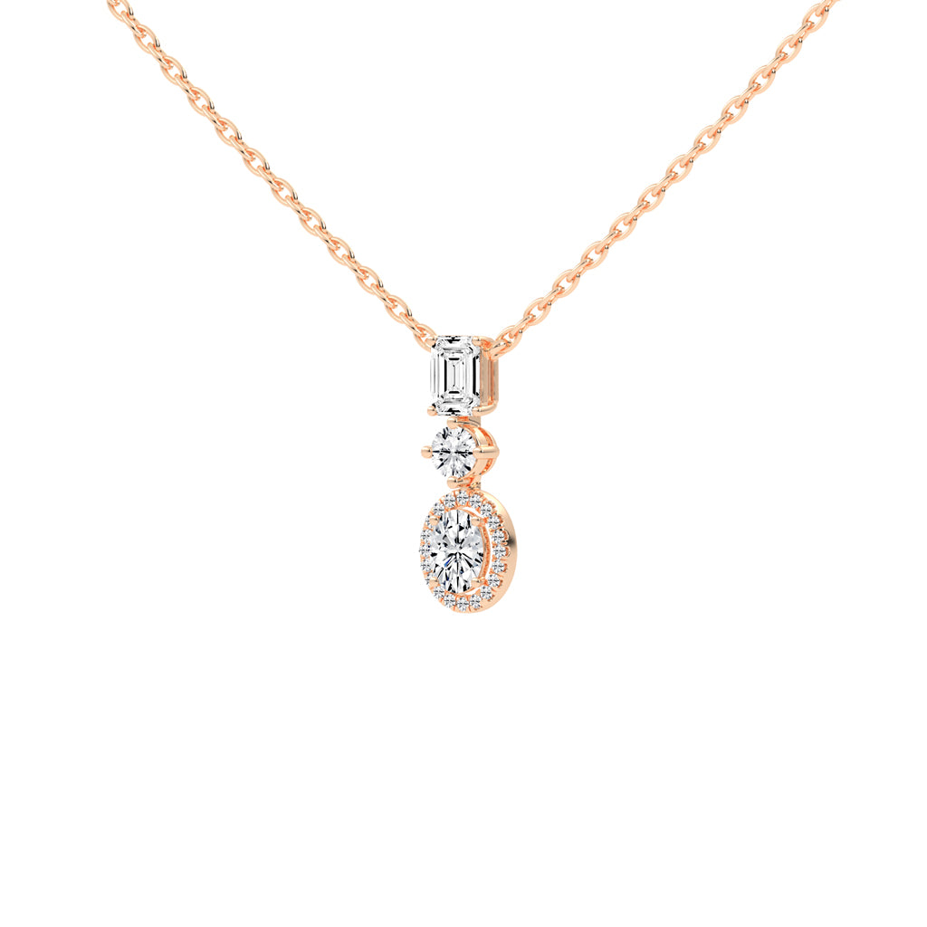 Mirabelle Three Tiered Fancy Lab Ddiamond Pendant