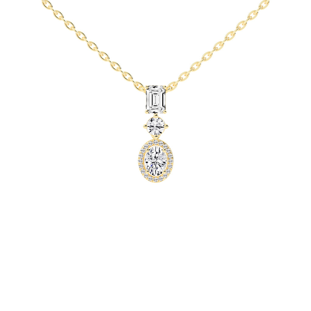 Mirabelle Three Tiered Fancy Lab Ddiamond Pendant