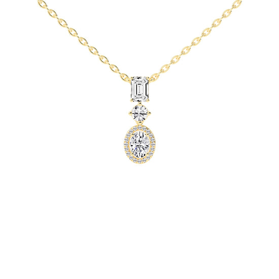 Mirabelle Three Tiered Fancy Lab Ddiamond Pendant